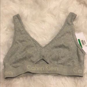 Calvin Klein cut out bralette grey